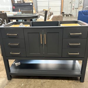 Blue Gray Wood Bathroom Vanities - No top