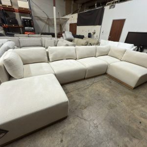Henredon Murphy Fabric Modular Sectional with Ottoman Cream