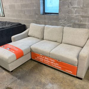 Coddle Aria Fabric Sleeper Sofa with Reversible Chaise and Storage, Beige