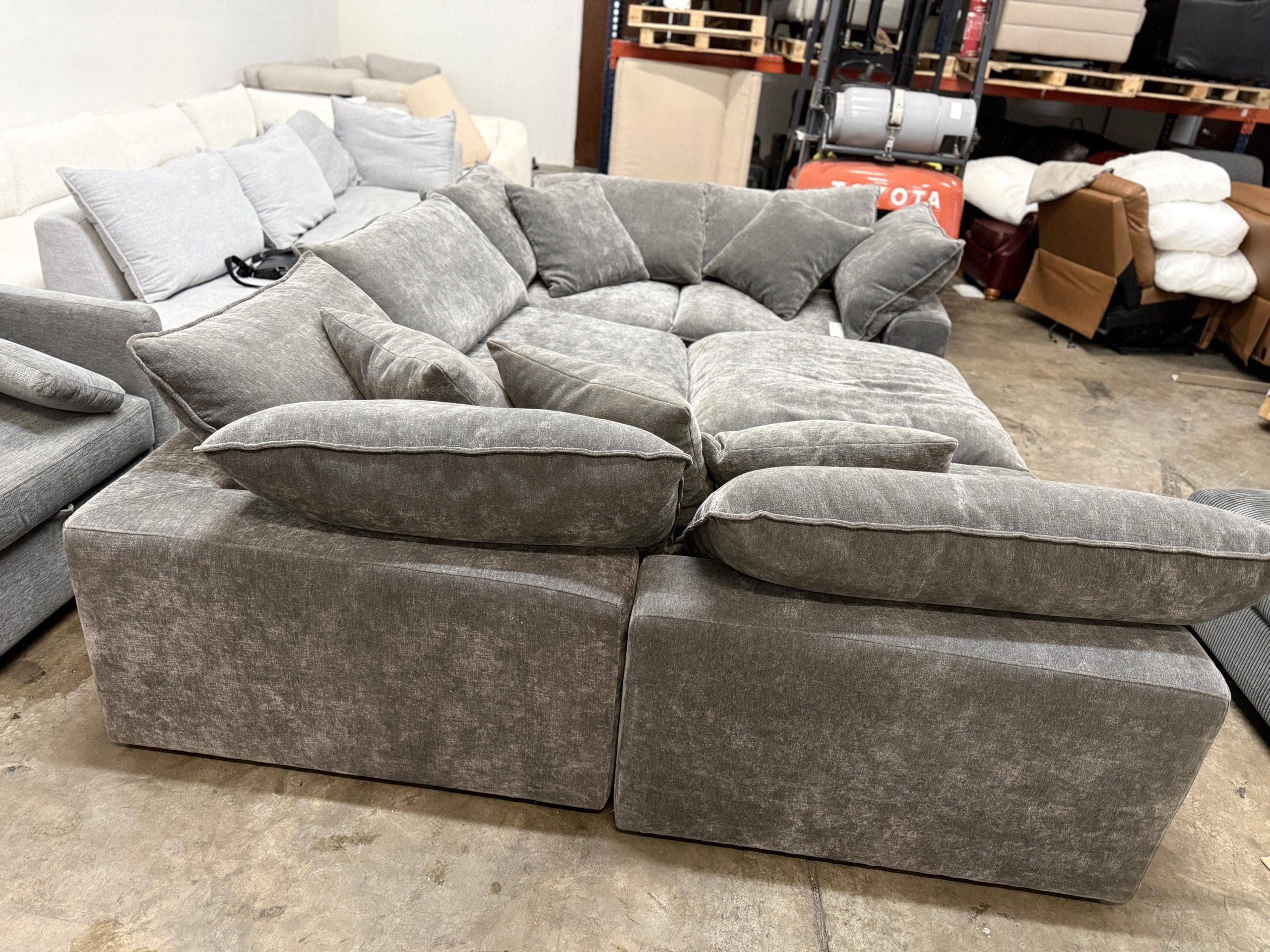 Sereen 6-piece Fabric Modular Sectional, Dark Gray - Image 3