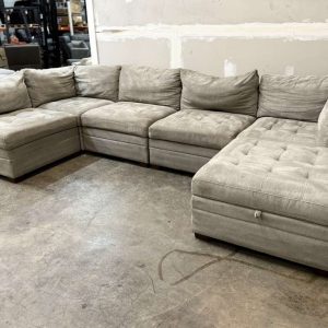 Thomasville Tisdale Modular Sectional 6-piece Beige with Storage Ottoman