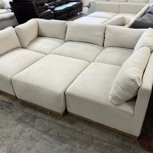 Henredon Murphy Fabric Modular Sectional with Ottoman