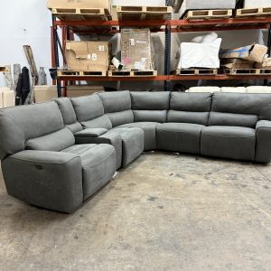 Sweeney 6-piece Fabric Power Reclining Sectional with Power Headrests