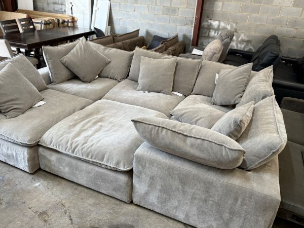 Sereen 6-piece Fabric Modular Sectional, Taupe - Image 4