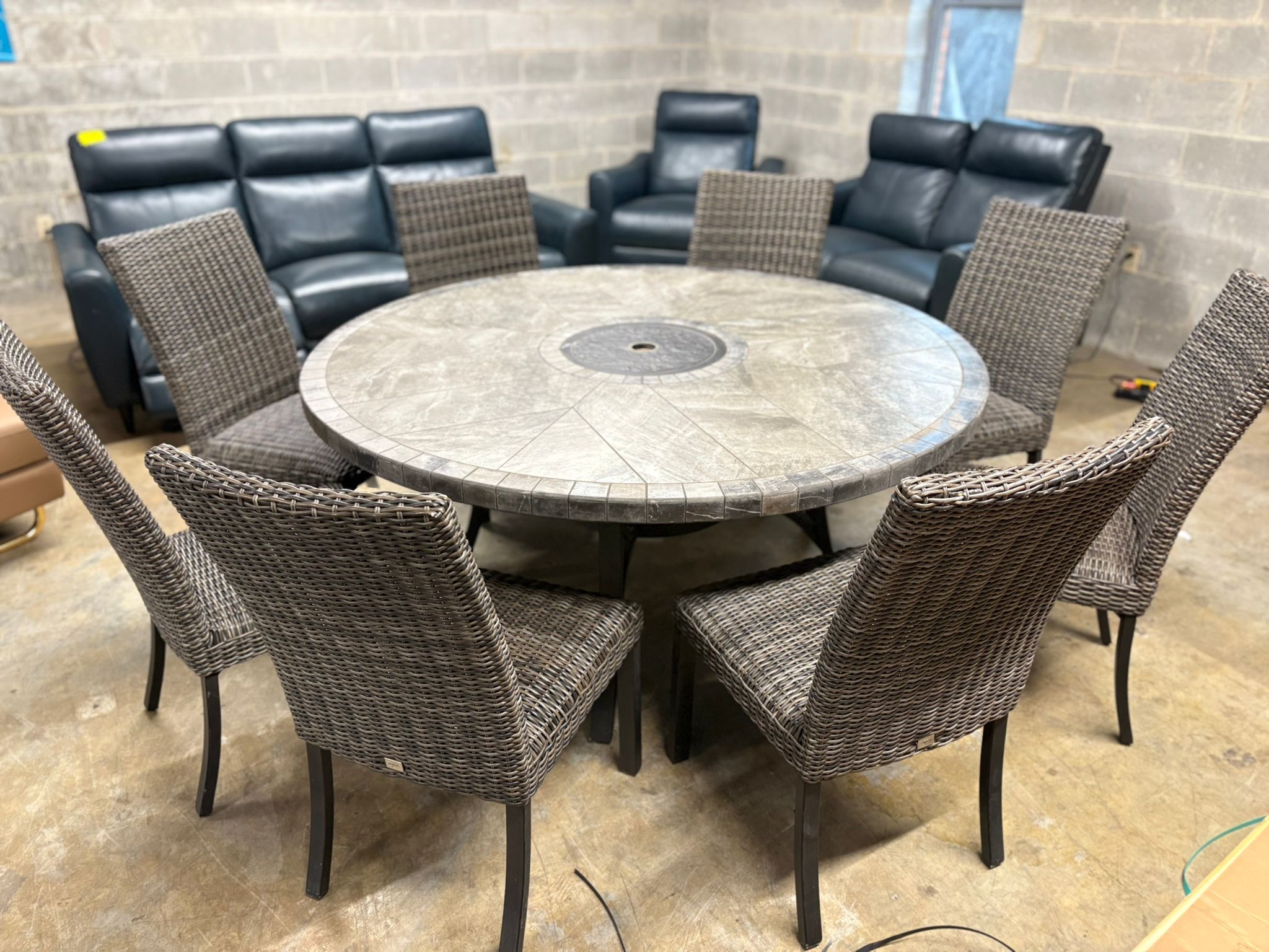 Agio 9-piece Springdale Woven Dining Set