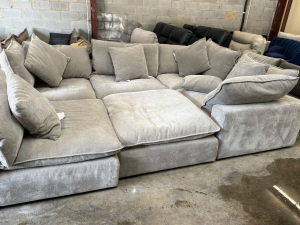 Sereen 6-piece Fabric Modular Sectional, Taupe