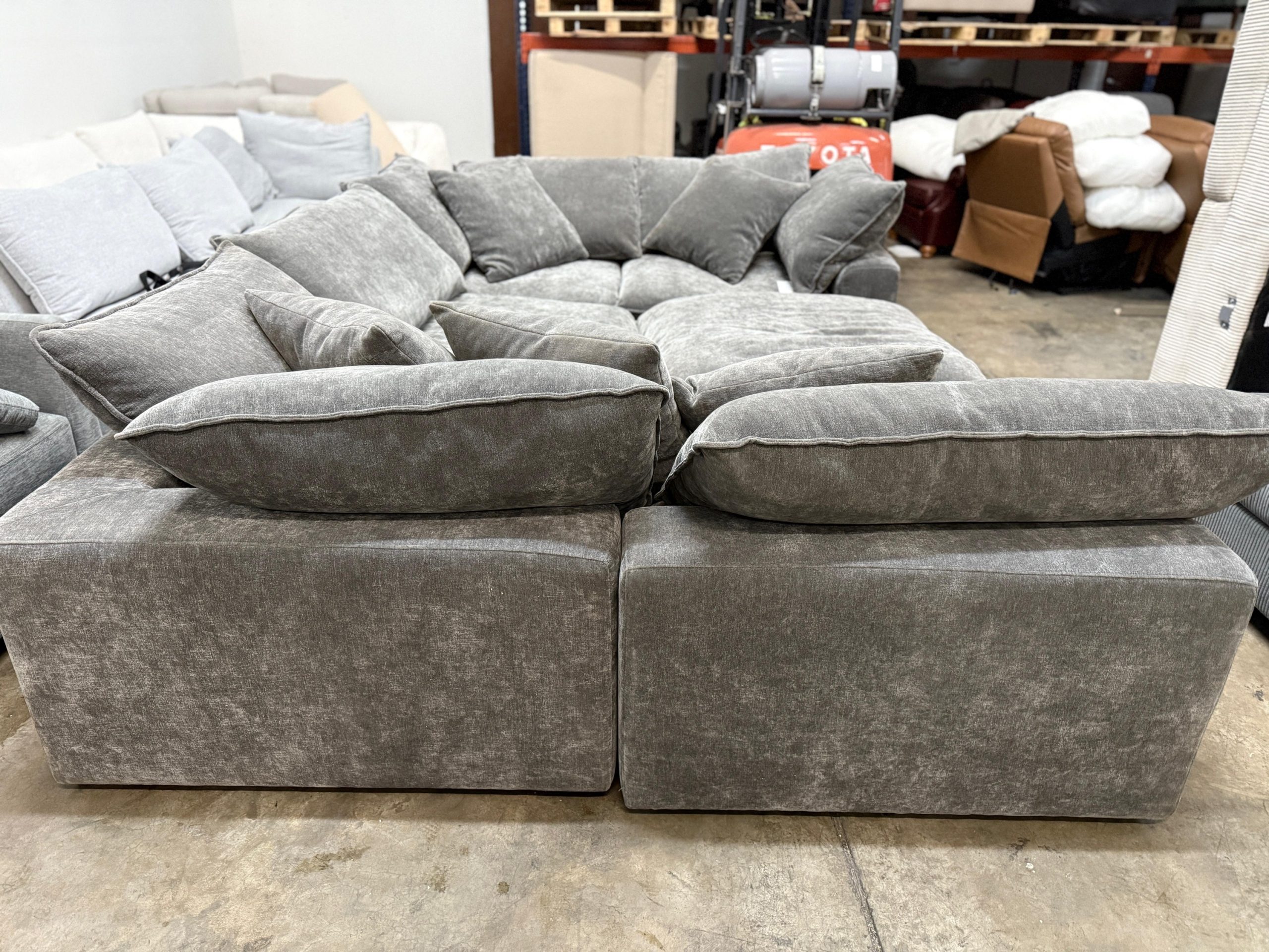 Sereen 6-piece Fabric Modular Sectional, Dark Gray - Image 4