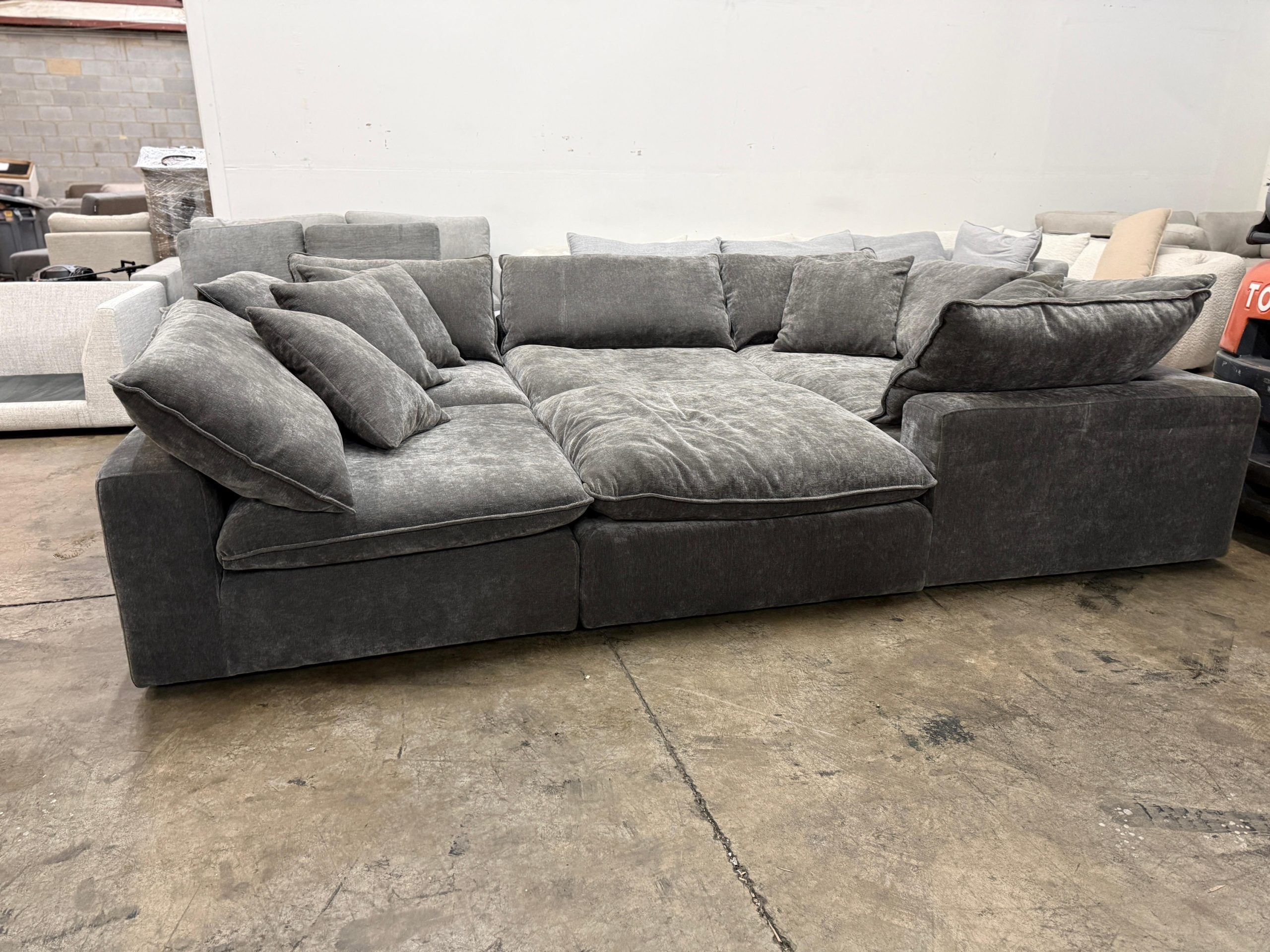 Sereen 6-piece Fabric Modular Sectional, Dark Gray - Image 5