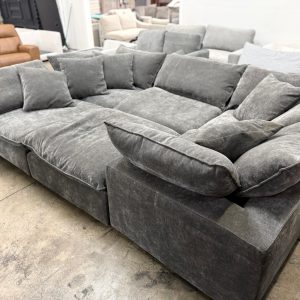 Sereen 6-piece Fabric Modular Sectional, Dark Gray