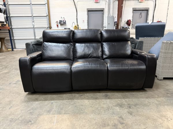 Renaissance Leather Power Reclining Sofa with Drop Down Table