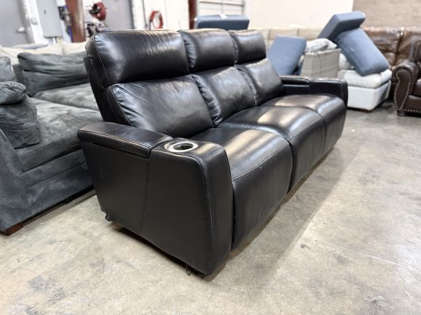 Renaissance Leather Power Reclining Sofa with Drop Down Table - Image 5