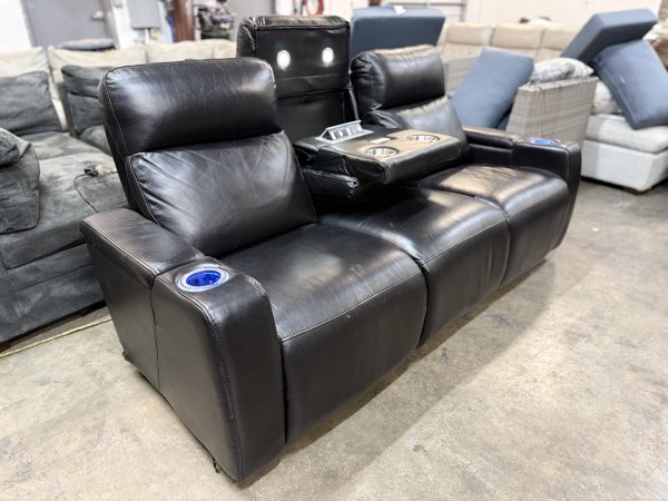 Renaissance Leather Power Reclining Sofa with Drop Down Table - Image 2