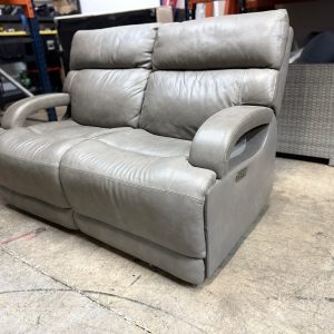 Dovestone Leather Power Reclining loveseat with Power Headrests