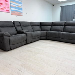 Zakary 6-piece Fabric Power Reclining Sectional With Power Headrests