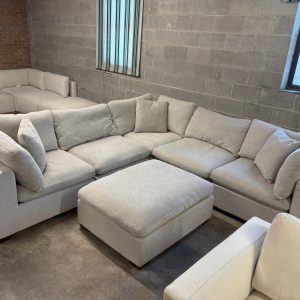 Thomasville Lowell 6-piece Fabric Modular Sectional - Light Gray