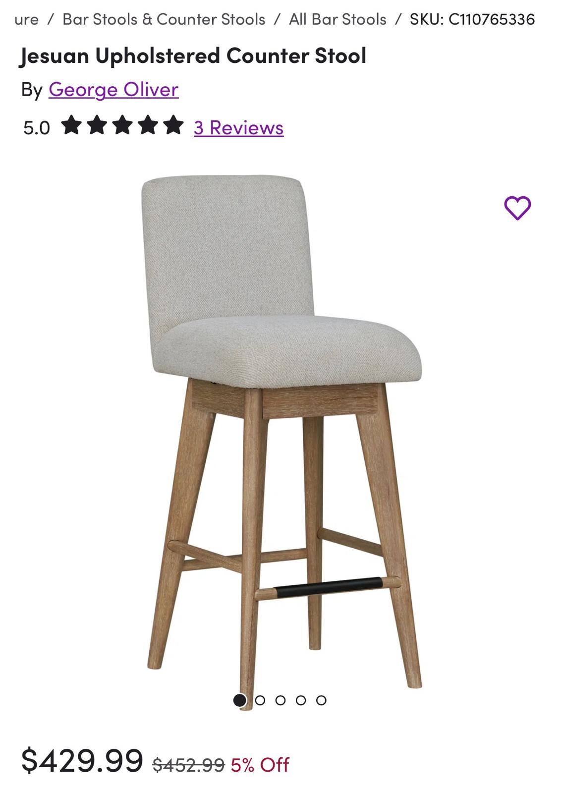 Jesuan Upholstered Counter Stool - Image 6