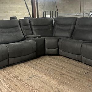 Kelsee Fabric Power Recliner Sectional - Dark Gray