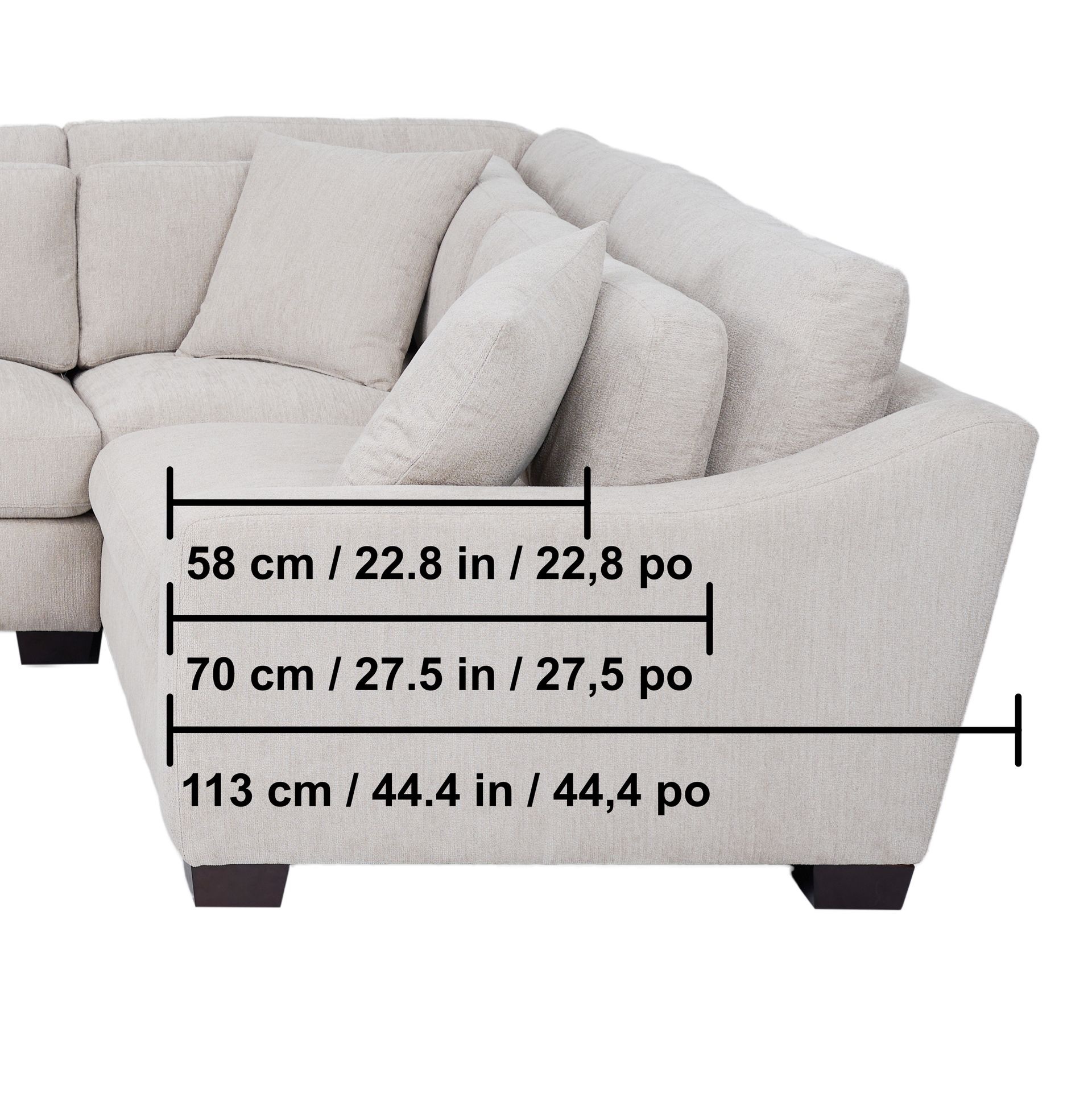 Evelynne Fabric Sectional with Ottoman - Image 2