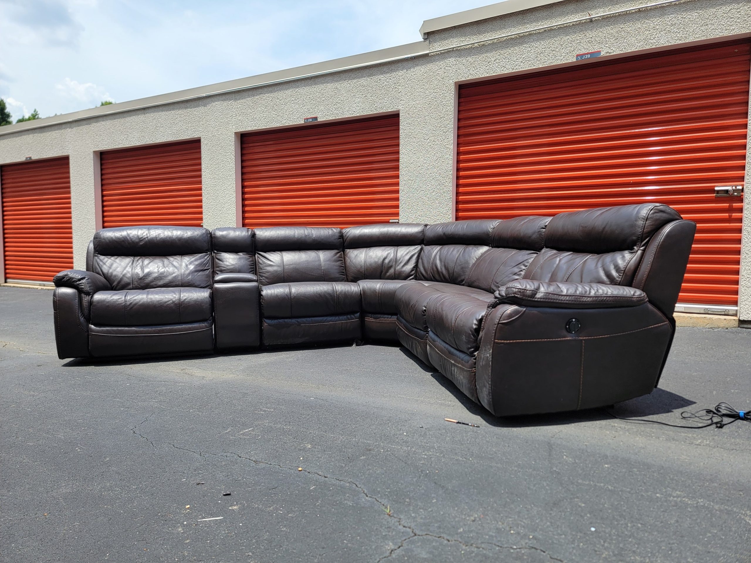 Flexsteel Griffin Italian Leather Zero Gravity Reclining Sectional with Power Headrests - Image 5