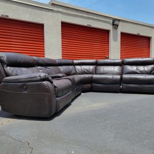 Flexsteel Griffin Italian Leather Zero Gravity Reclining Sectional with Power Headrests