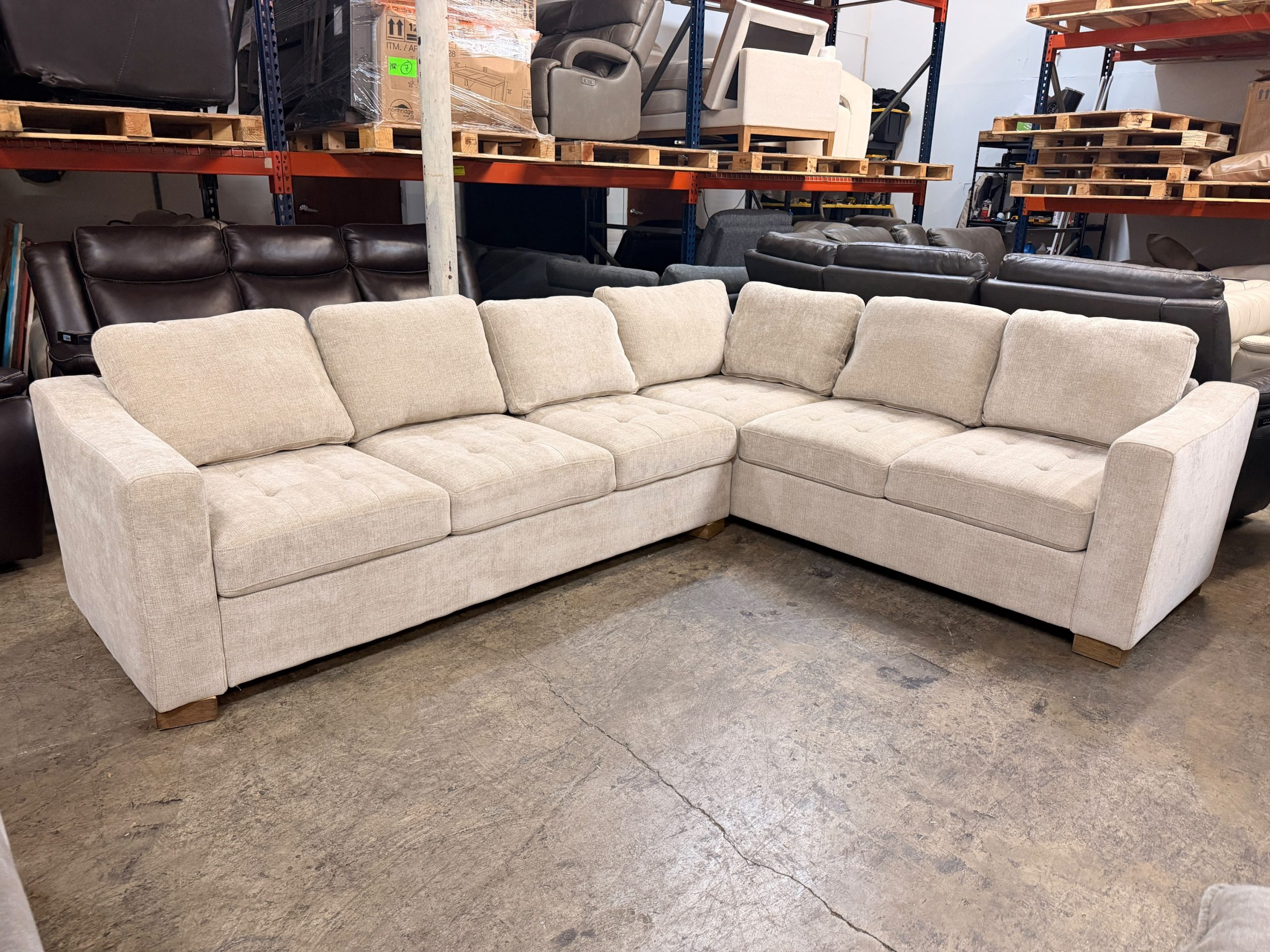 Thomasville Ellsford 2-piece Fabric Sectional, Beige - Image 4