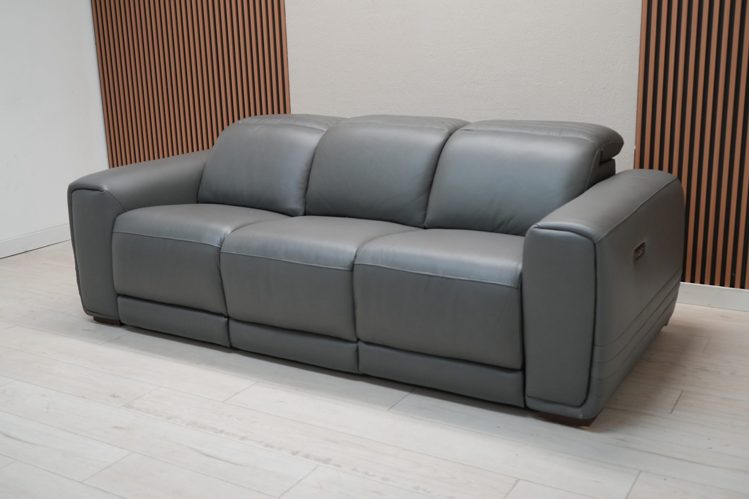 Karson Leather Power Reclining Sofa with Power Headrests