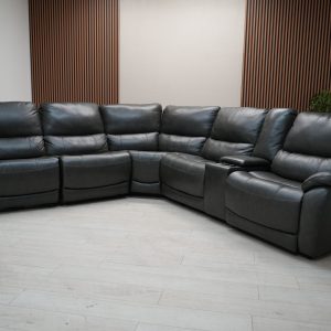 Wylder Leather Power Reclining Sectional with Power Headrests