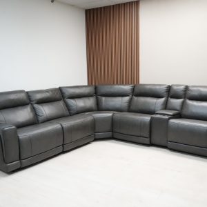 Lauretta 6-Piece Leather Power Reclining Sectional