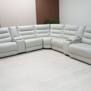 Aubrey 7-piece Leather Power Zero Gravity Reclining Sectional