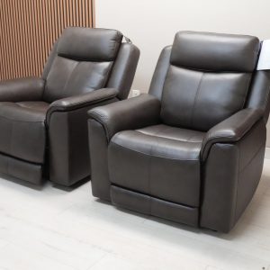 Hamlin Leather Power Recliner with Power Headrest & Power Lumbar