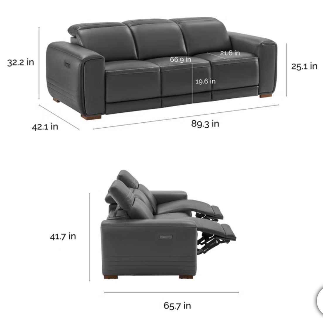 Karson Leather Power Reclining Sofa with Power Headrests - Image 2