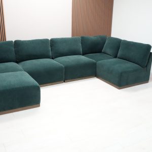 Henredon Murphy Fabric 6-piece Modular Sectional with Ottoman, Green