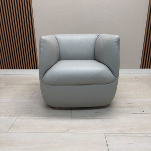 Natuzzi Group Leather Swivel Accent Chair