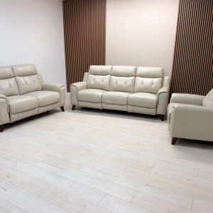 Malibu 3-piece Leather Power Reclining Set with Power Headrests – Sofa, Loveseat, Recliner