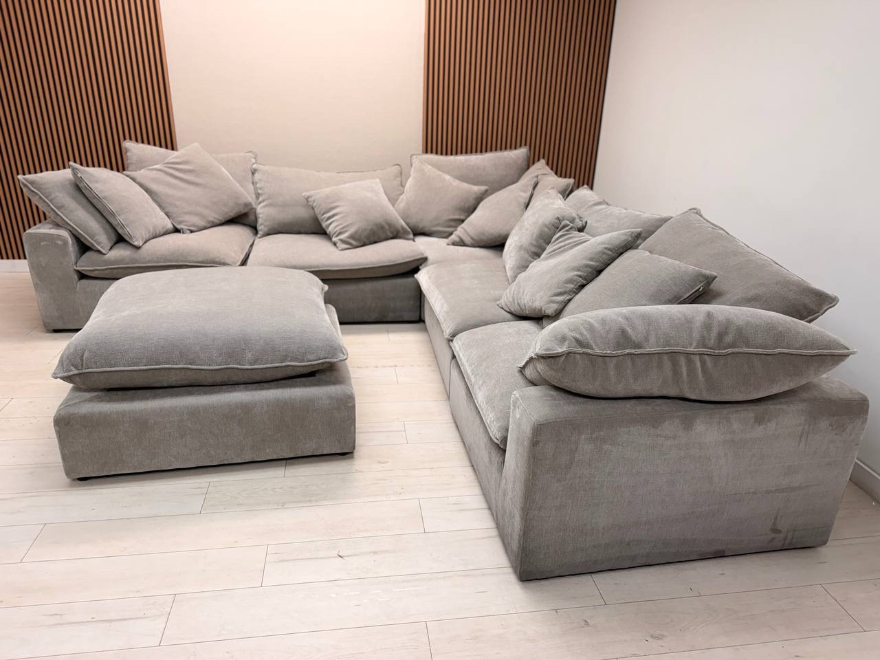 Sereen 6-piece Fabric Modular Sectional, Light Gray