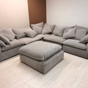 Sereen 6-piece Fabric Modular Sectional, Light Gray