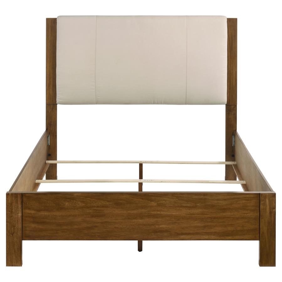 Adderley Upholstered Panel Bed, Cream and Warm Brown – view 4