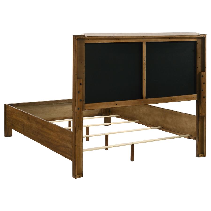 Adderley Upholstered Panel Bed, Cream and Warm Brown – view 5