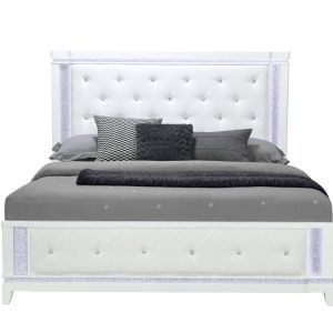 Alina Bed with LED, White – view 1
