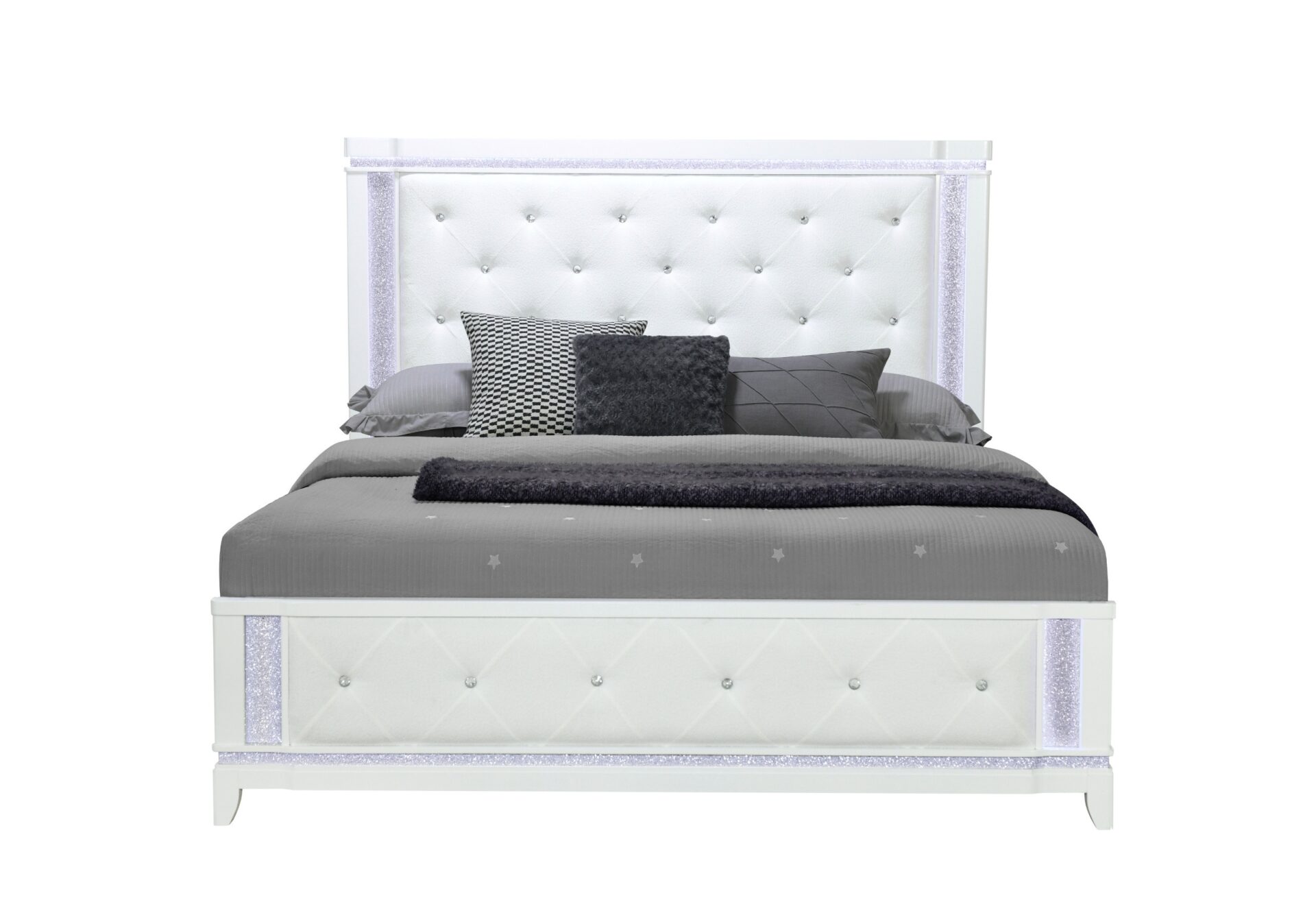 Alina Bed with LED, White – view 1