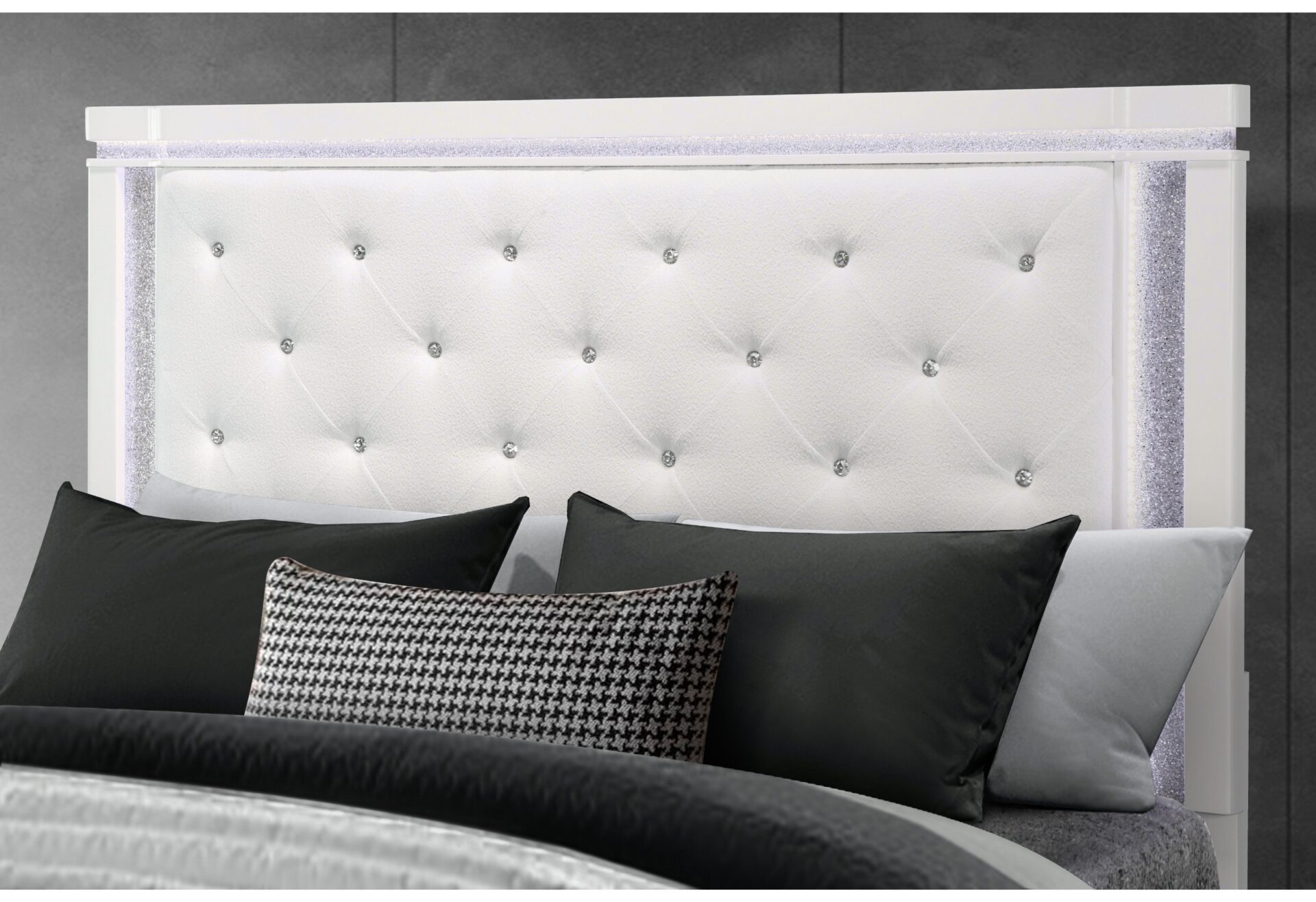 Alina Bed with LED, White – view 4