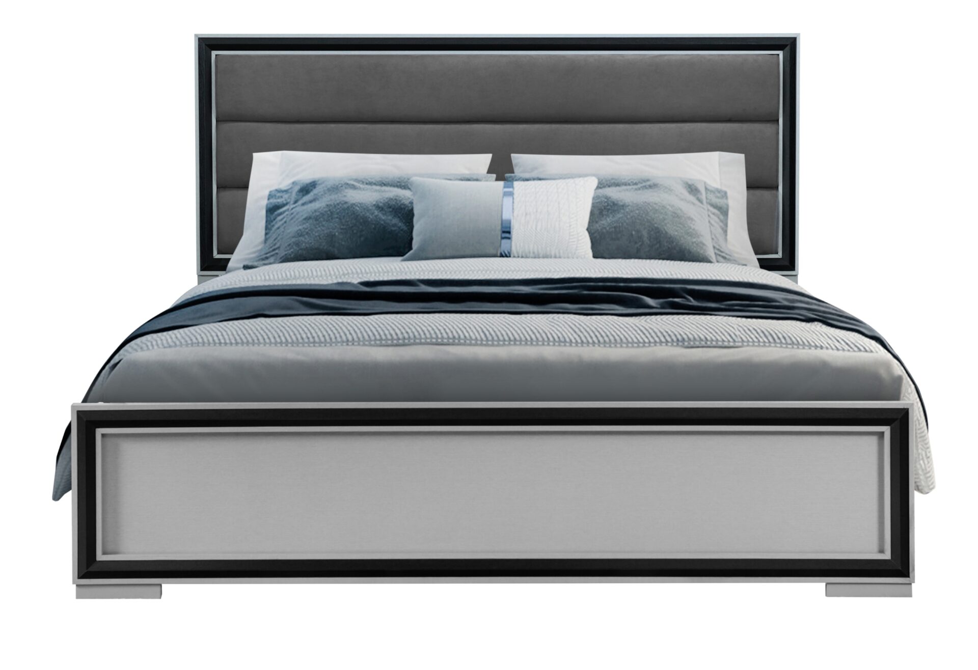 Amelia Bed with LED, Grey/Black – view 1
