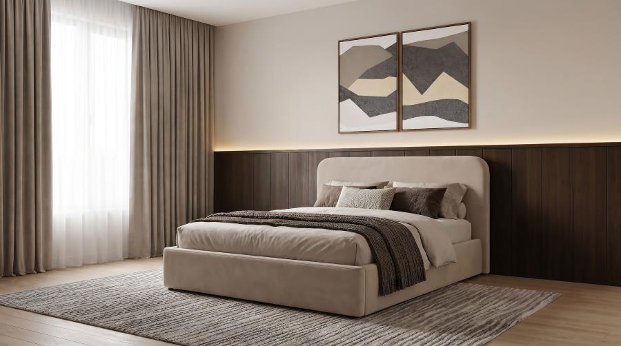 Anders Lift Storage Bed, Beige – view 1