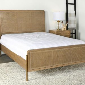 Arini Rattan Panel Bed, Sand Wash and Natural Cane – view 1