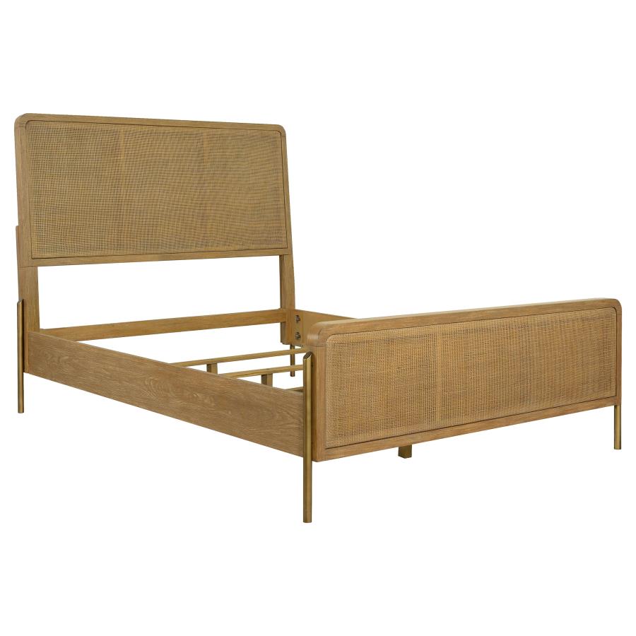 Arini Rattan Panel Bed, Sand Wash and Natural Cane – view 2