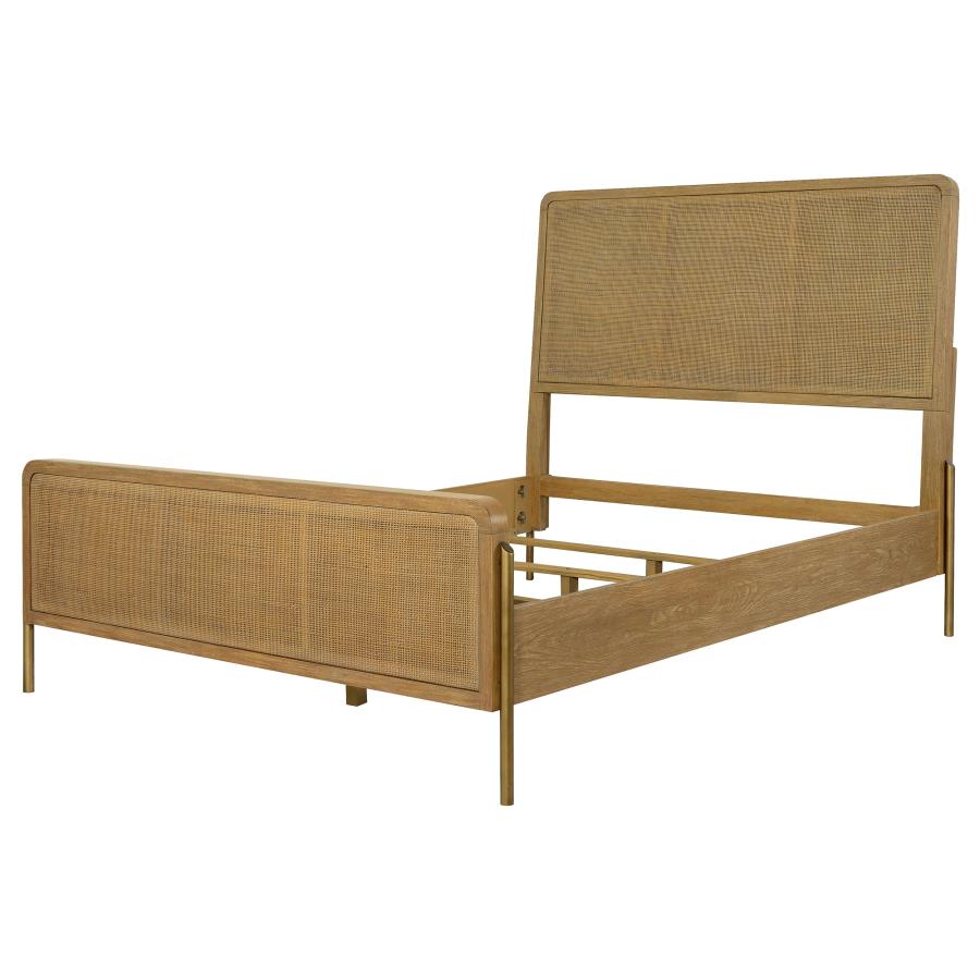 Arini Rattan Panel Bed, Sand Wash and Natural Cane – view 4