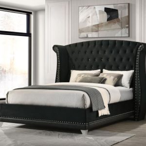 Barzini Wingback Bed, Black – view 1