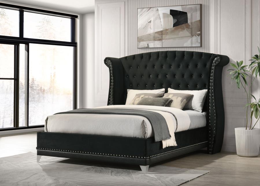 Barzini Wingback Bed, Black – view 1