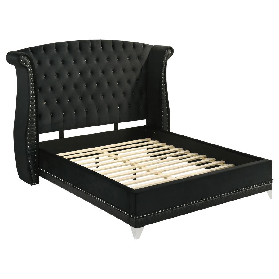 Barzini Wingback Bed, Black – view 2