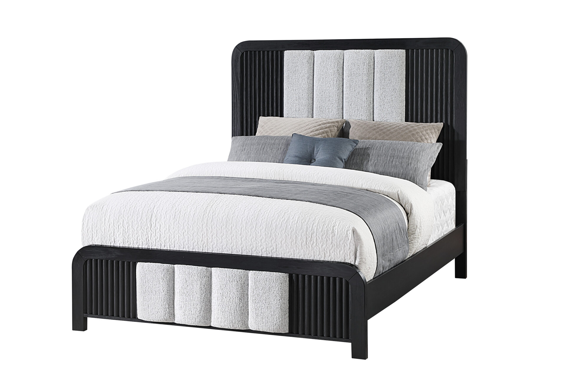 Beckett Queen Bed, Black/White – view 1